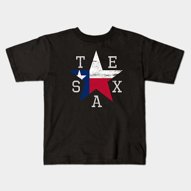 TEXAS STAR GRUNGE Kids T-Shirt by AR DESIGN